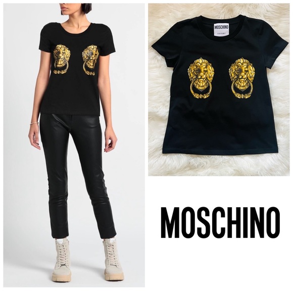 Moschino Tops - New! Extremely Rare MOSCHINO Baroque Lion Head Logo T-Shirt